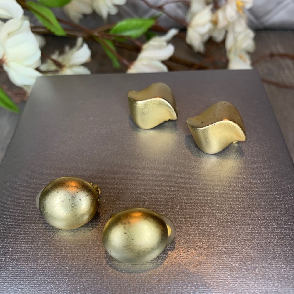 Nordstrom 80’s Era Matte Gold Fashion Earrings